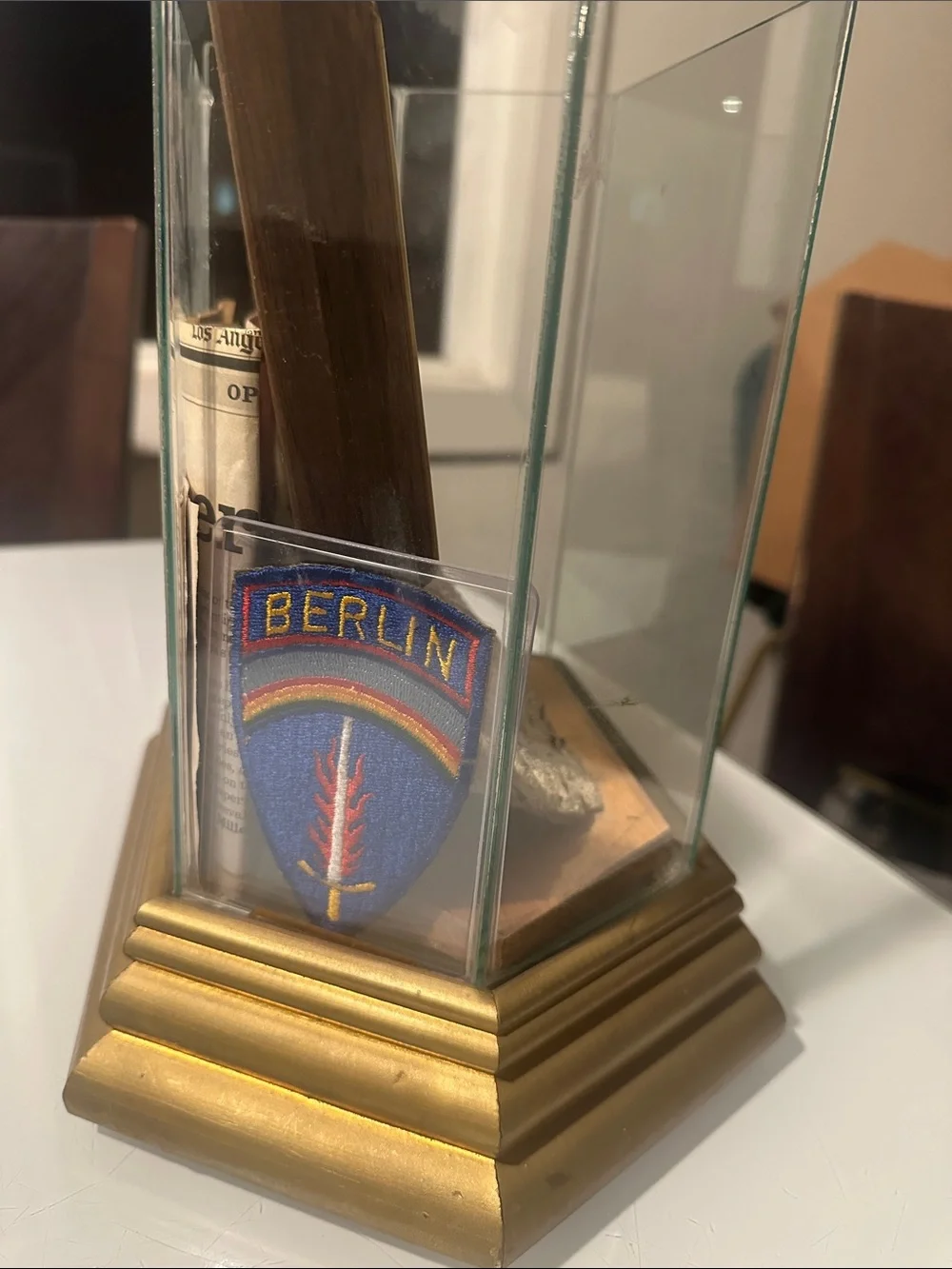OP Berlin Patch Display in Blue and Gold